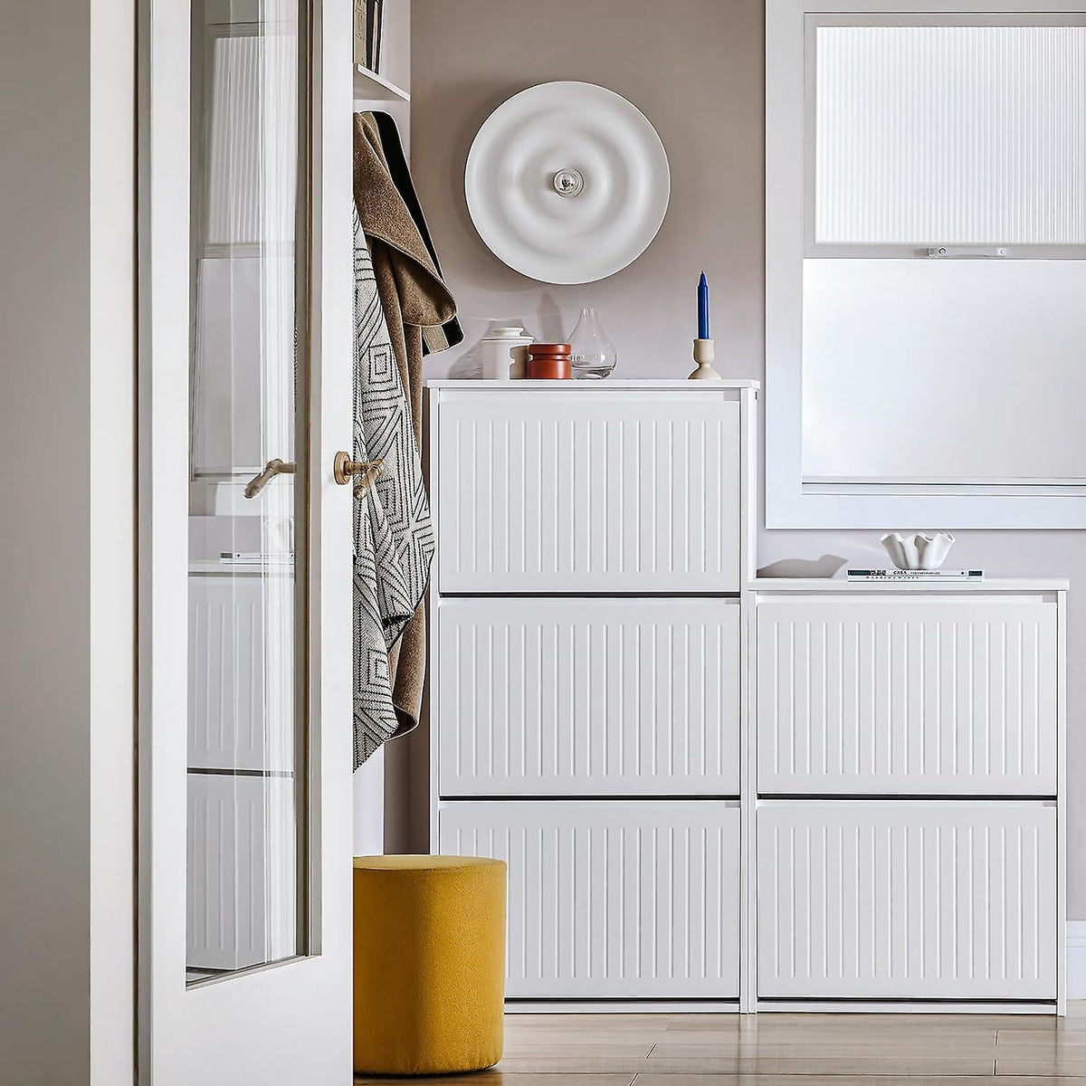 SoBuy Meuble à chaussures - FSR165-H-W - MDF - Max. 26kg. - 61x26x120cm - Blanc