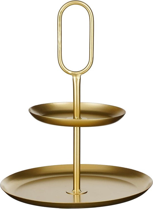 Mica Decorations Rama Etagere 2 Layer - L28 x L28 x H36 cm - Métal - Or