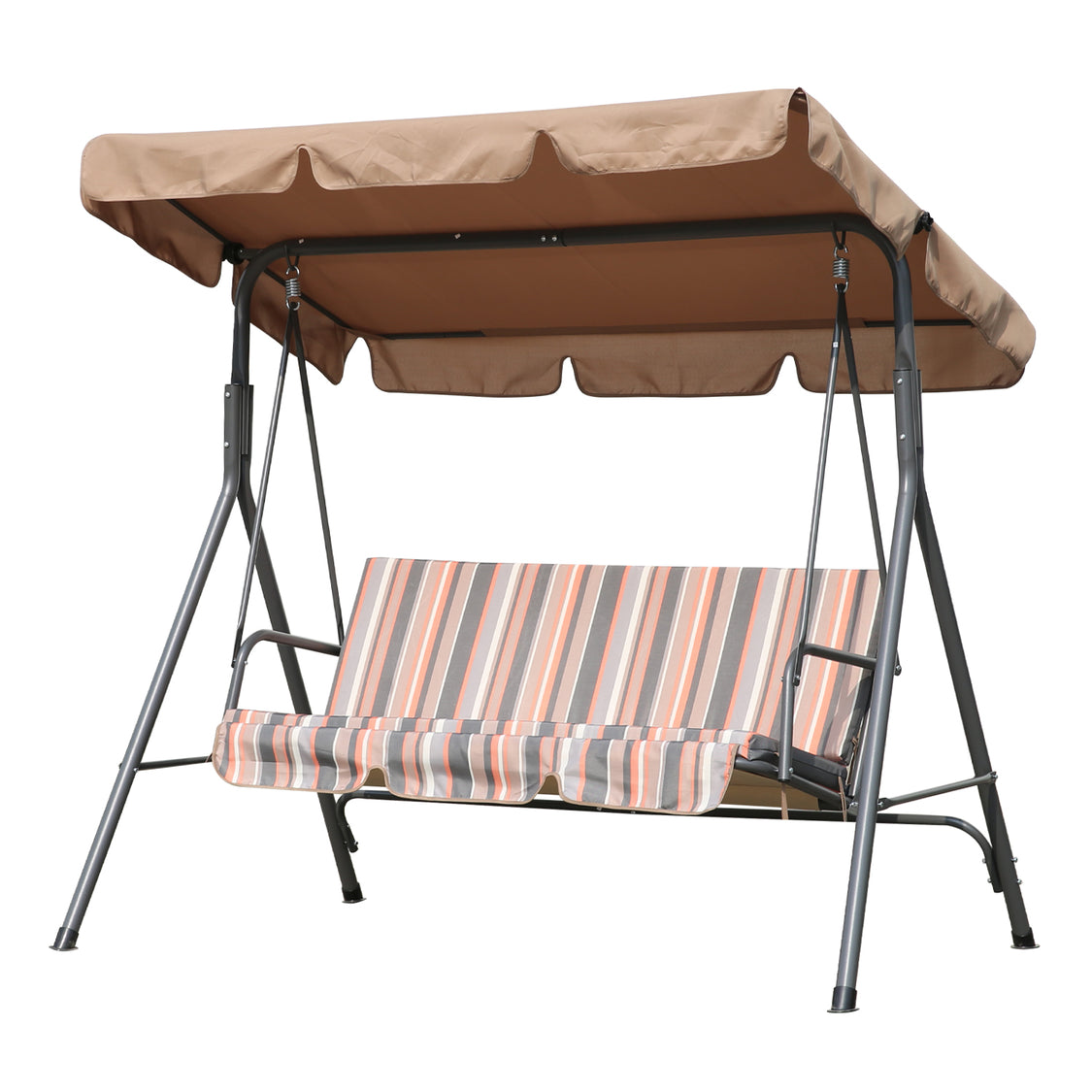 Balançoire de jardin Angel Living 3 places - avec pare-soleil réglable - Gris - 169 x 110 x 151 cm