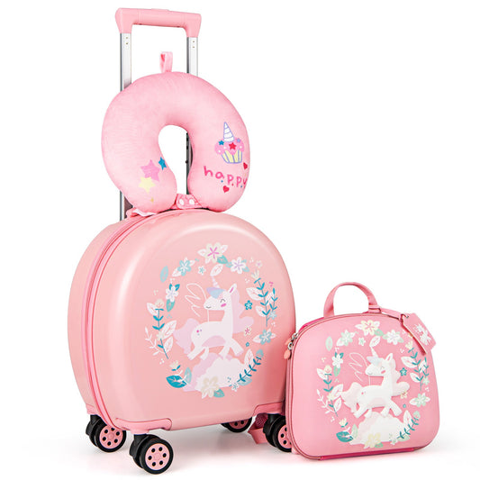 Coast Suitcase set for children with 14-inch hand luggage and 10-inch backpack, pink (Ensemble de valises pour enfants avec bagage à main de 14 pouces et sac à dos de 10 pouces)