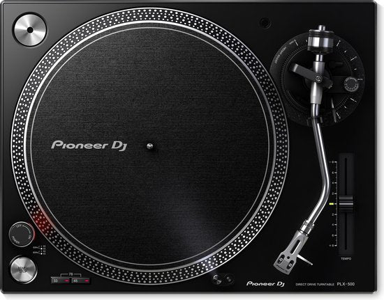Platine vinyle Pioneer PLX-500 (DJ) à entraînement direct, noire