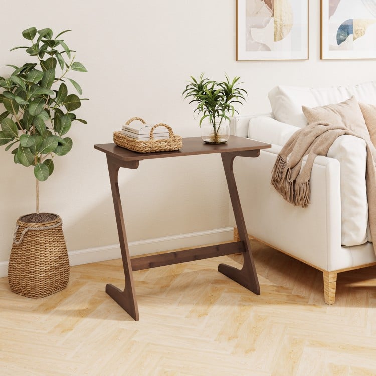 Coast Z-shaped Side Table Bamboo Brown/Natural - 76 x 41 x 71 cm - Table d'appoint pour canapé