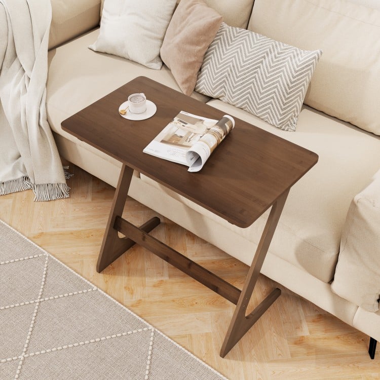 Coast Z-shaped Side Table Bamboo Brown/Natural - 76 x 41 x 71 cm - Table d'appoint pour canapé