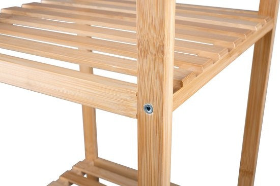 alpina Support de salle de bain - 5 couches - Bois de bambou écologique - Meuble de salle de bain - Serviettes, shampoing et après-shampoing