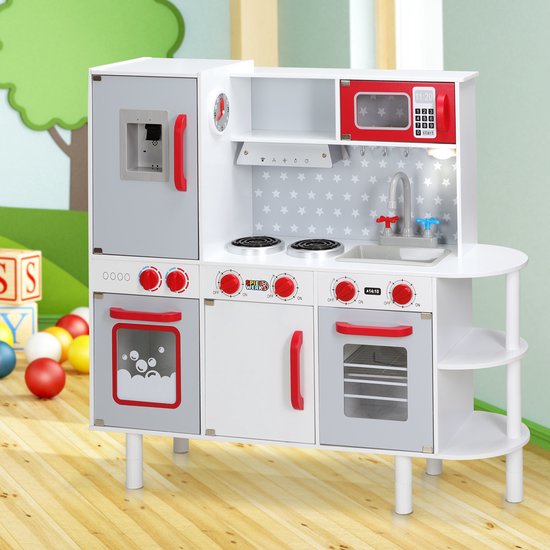 Spielwerk Wooden Play Kitchen Junior Chef - Réaliste interactif - 38 pièces