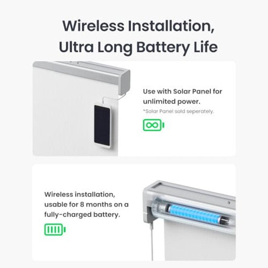 SwitchBot - Stores intelligents réglables pour toutes les fenêtres - Grand / 110-140cm - Gris