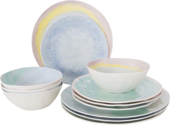 Bo-Camp - Pastel - Service de table - Barfleur - 12 pièces