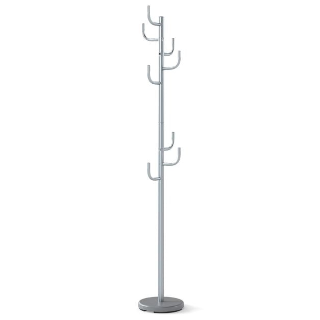 Coast Coat Stand Silver - Porte-manteau moderne en forme de cactus avec 8 crochets - 26.67 x 119/175 cm