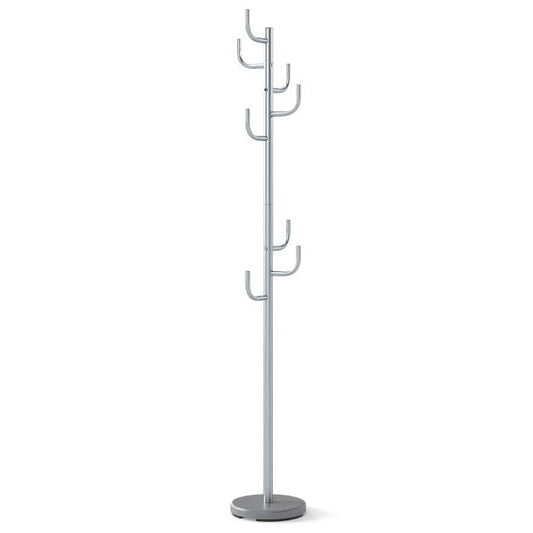 Coast Coat Stand Silver - Porte-manteau moderne en forme de cactus avec 8 crochets - 26.67 x 119/175 cm