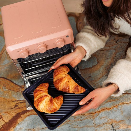 Safecourt Four Airfyer 6-en-1 - 100% sans PFAS - 6 programmes - 80 à 230 degrés - Airfryer, cuire, rôtir, toaster, griller & réchauffer - Rose