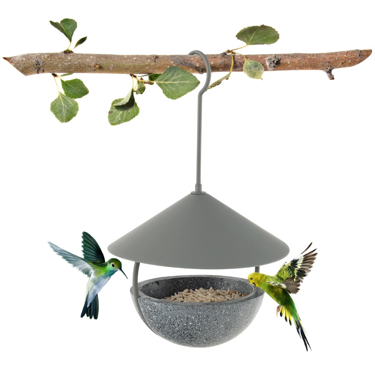 Coast Bird Feeder for hanging 2 in 1 bird feeder & bird bath grey (mangeoire et bain d'oiseaux)