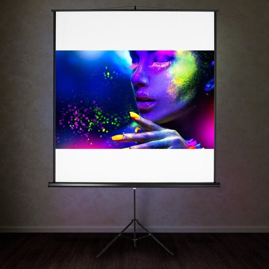 tectake® - Ecran de projection avec support 152 x 152 cm 402513