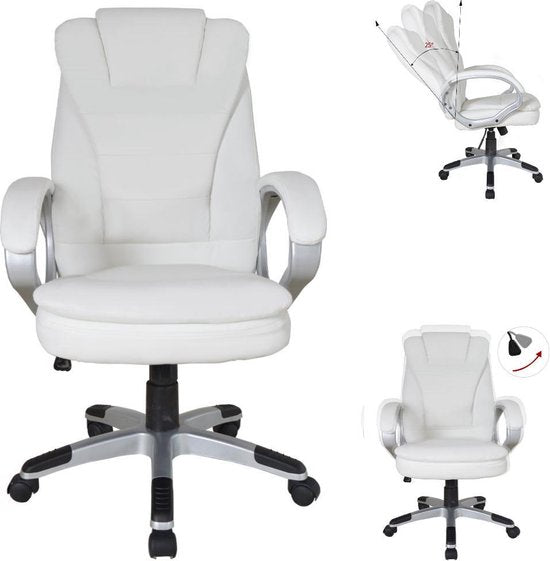 VDD Chaise de bureau gaming - Réglable ergonomiquement - Blanc - 62x50x115cm