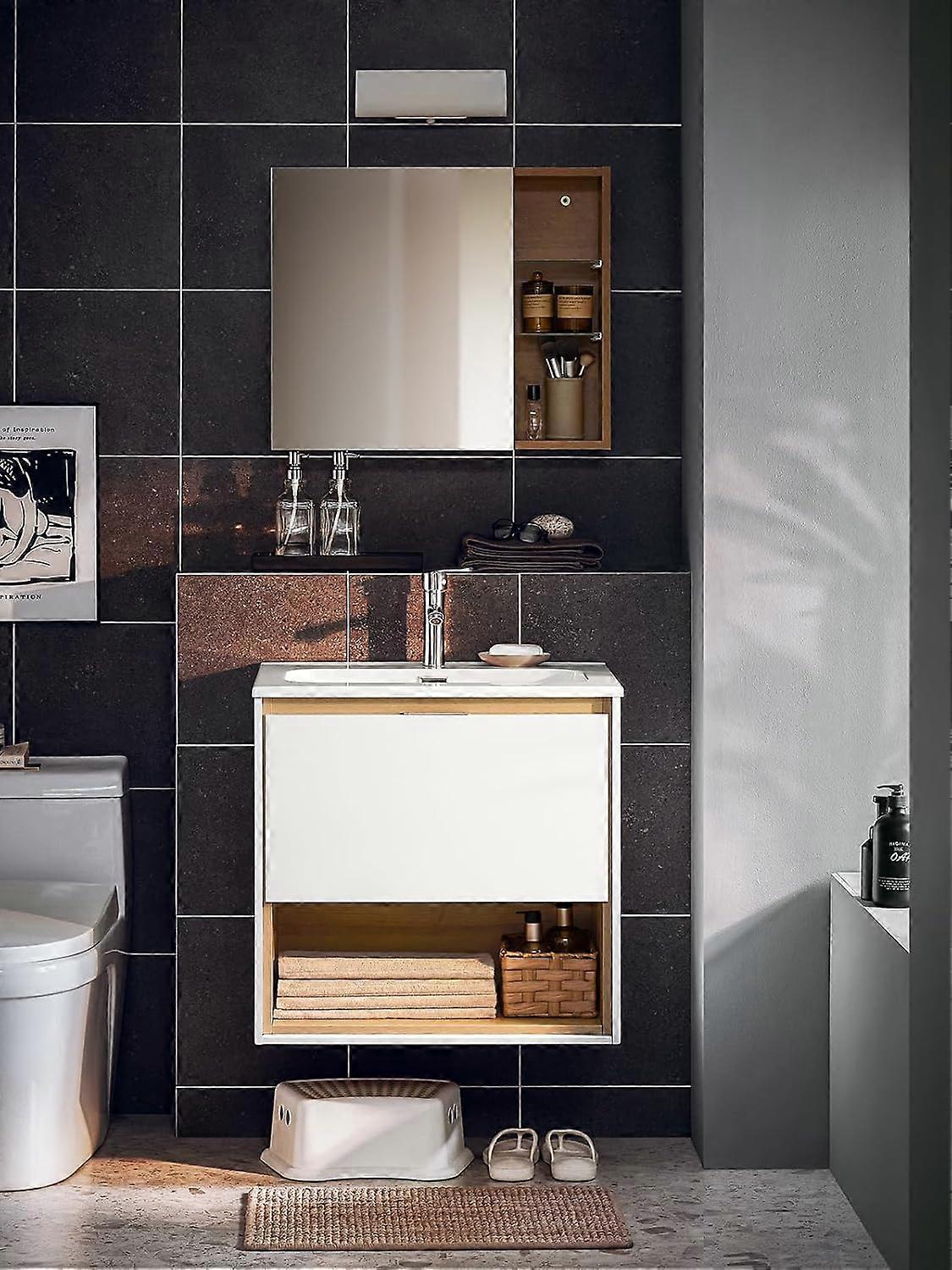 SoBuy Meuble évier - BZR171-N - Panneau de particules & MDF - Tapis de feutre inclus - 61x46x59cm - Blanc