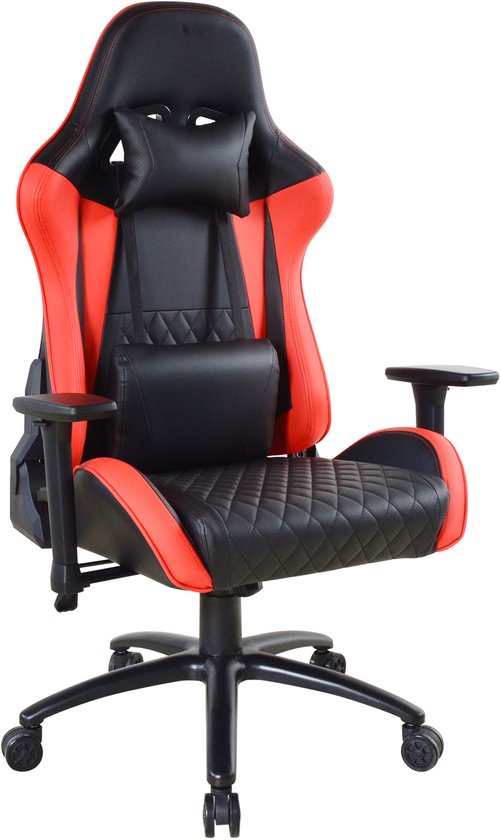 VDD Gaming - Fauteuil gaming - Fauteuils gaming - Fauteuil gaming à assise large - Fauteuil gaming pour personnes de grande taille - rouge - noir - charge maximale de 150 kg