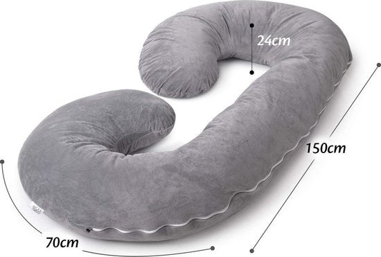 Housse de coussin de grossesse Ella® - Housse pour forme en C, Minky, 150x70 cm