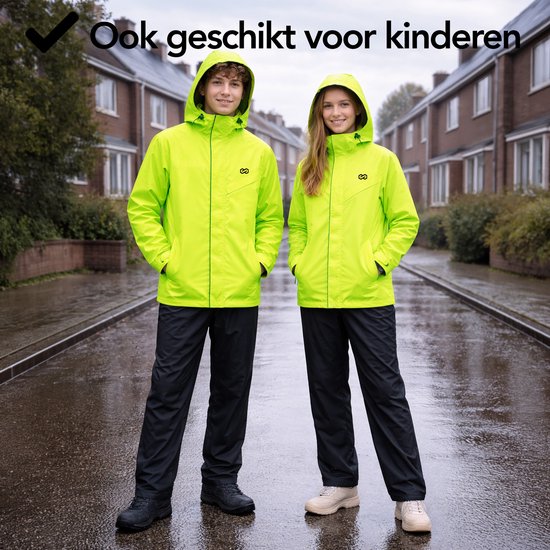 Infinity Goods Combinaison de pluie Nikki - Femmes et hommes - Taille XXXL - Imperméable et respirante - Réfléchissante - Jaune fluo