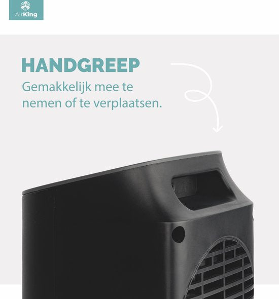AirKing Réchaud électrique - Réchaud céramique compact avec écran tactile - Ventilateur de réchaud 2 étages 900 et 1800 watts - Protection contre l'inclinaison - Portable