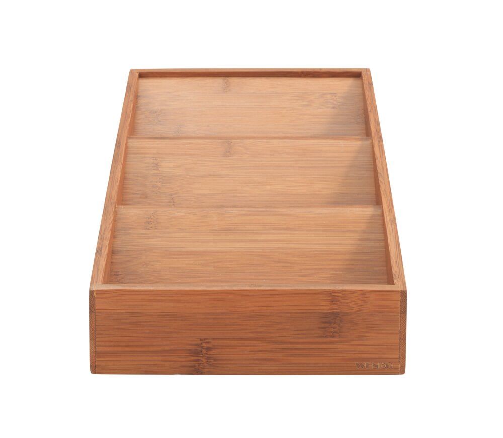 WENKO Porte-épices à tiroir en bambou fumé - 38 x 20 x 6 cm - Pour pots à épices