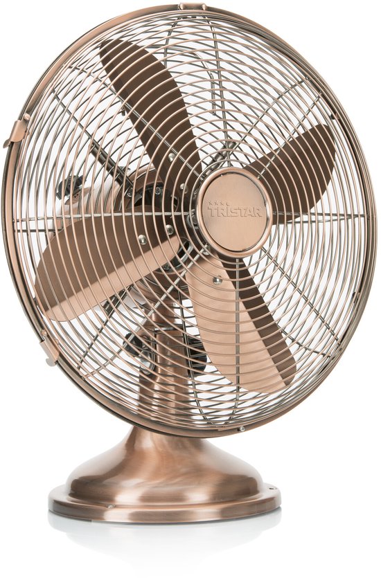 Tristar VE-5970 - Ventilateur de table rétro - Ø30 cm - Finition cuivre - 3 niveaux de vitesse