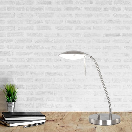 Lampe de table en acier Biron 1315ST - Inclinable et réglable - Design moderne - Mexlite - Cordon de 194 cm inclus - Hauteur : 25 à 46 cm