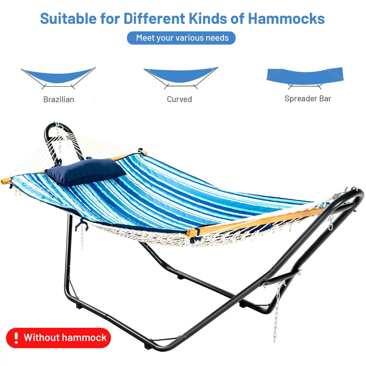 Support de hamac Coast - Max. 200 kg - 270 x 100 x 110 cm - Noir