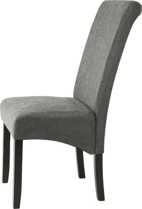 tectake® - 2 chaises de salle à manger avec assise ergonomique - gris marbré - 403627