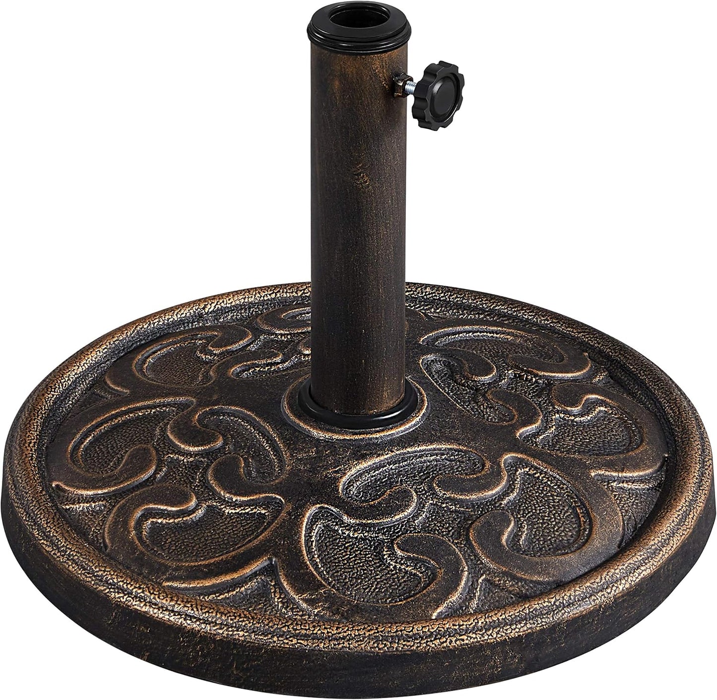 Pied de parasol Yaheetech couleur bronze - Support de parasol stable - Ø 38-48 mm - 44,5 x 44,5 x 32,5 cm - 10 kg