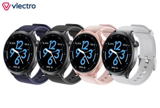 Montre connectée Vlectro R01.0 - Ronde - Écran HD de 1,46 pouces - Appels via Bluetooth - Grise