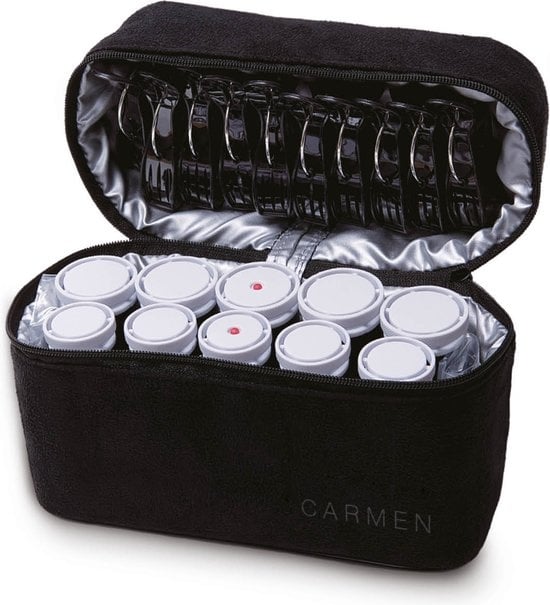 Carmen C2010 - Set de curling de voyage - 10 rouleaux - Pochette de voyage incluse - Double voltage