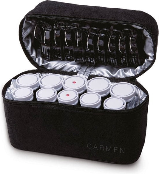 Carmen C2010 - Set de curling de voyage - 10 rouleaux - Pochette de voyage incluse - Double voltage