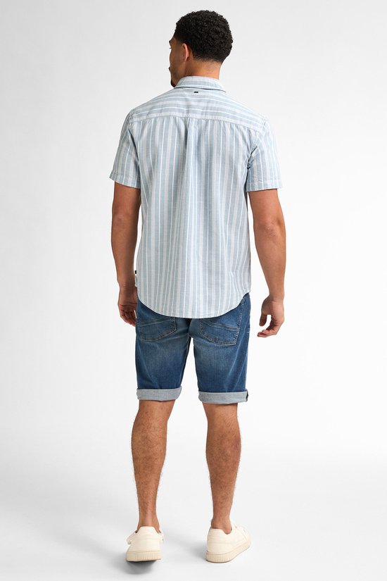 Petrol Industries - Chemise rayée pour homme Turtlevista - Bleu - Taille M