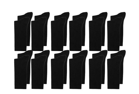 Milanoro - 12 paires de chaussettes en bambou doux pour femmes et hommes - Noir - 35-38
