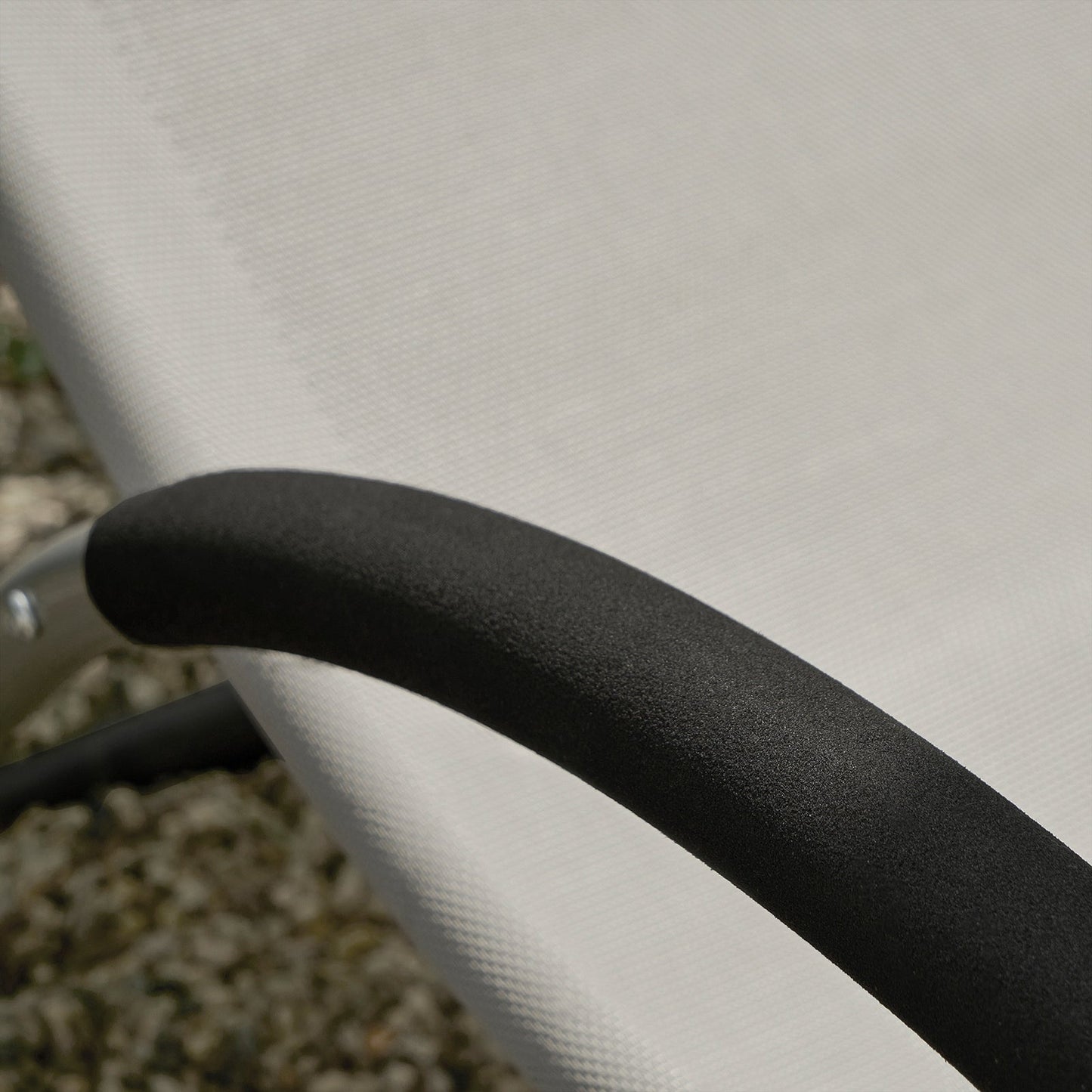 SoBuy Chaise longue avec coussin - Max. 120 kg - 165 x 56 x 67 cm - Gris