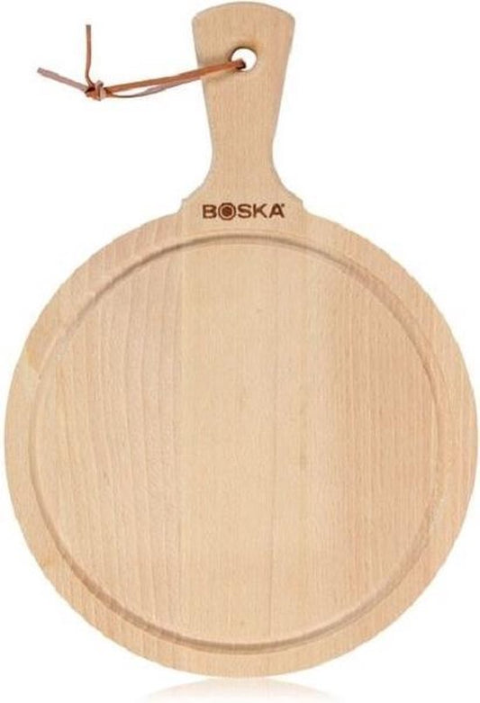 Boska Serviteur Rond Amigo M - Planche de service avec poignée - Bois de hêtre rustique - Marron - Ø 23,4 cm