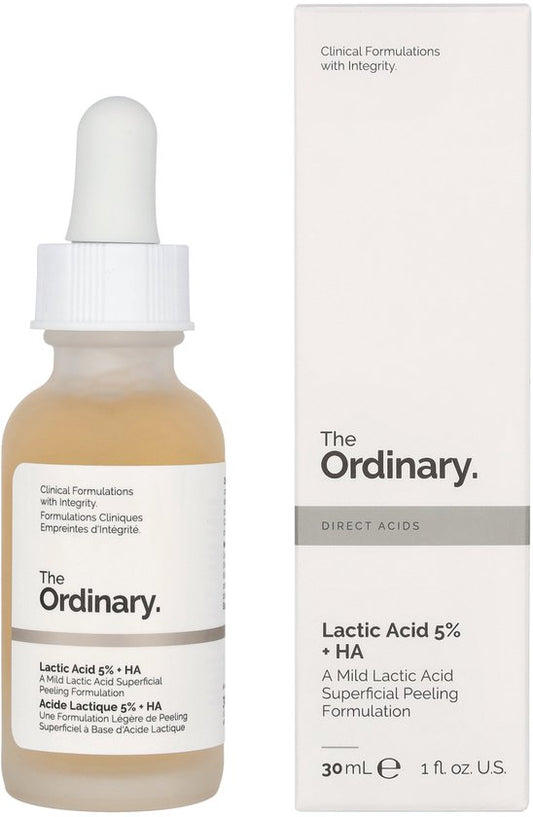 The Ordinary Acide lactique 5 % + HA 2 % - Sérum exfoliant pour le visage destiné aux peaux sensibles