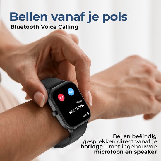 Montre connectée Denver - Android / iOS - Fonction téléphone complète - Écran AMOLED - Montre de sport - Cardiofréquencemètre - Oxymètre de pouls - Moniteur de sommeil - SWC187B