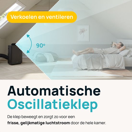 MOA Climatiseur mobile - 12 000 BTU - Avec télécommande - Jusqu'à 35m² - Climatiseur avec fonction de déshumidification - Kit d'étanchéité pour fenêtre - Blanc