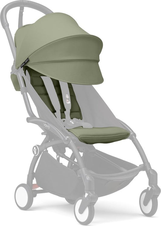 Stokke YOYO 6+ Color Pack, Olive - Textile : coussin d'assise, capote extensible et poche arrière à fermeture éclair - Pour le châssis YOYO (vendu séparément)