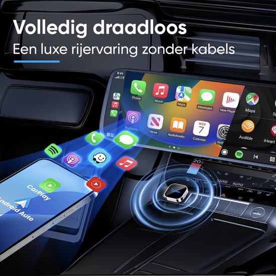 CarMe Ultra Mini 2-in-1 CarPlay Dongle - Wireless CarPlay & Android Auto - USB-A & USB-C - Android Auto Dongle - Silver