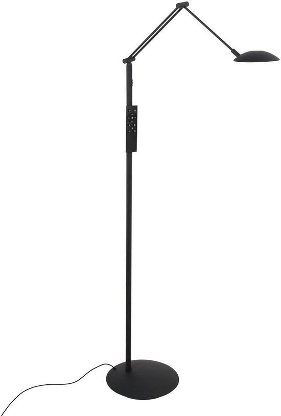 Lampadaire Daphne 2 4601ZW - lampe de lecture en métal noir avec éclairage réglable, télécommande et température de couleur réglable - Steinhauer