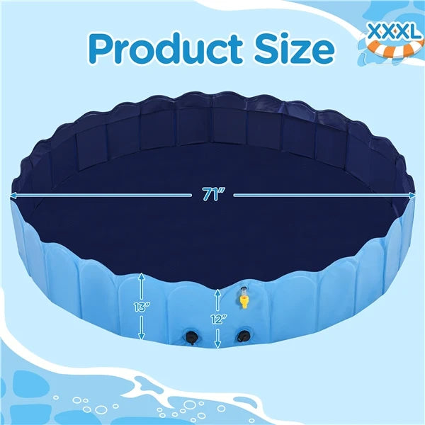 Piscine pliable pour chiens Yaheetech 100/120/140/160 x 30 cm – Baignoire antidérapante pour chiens