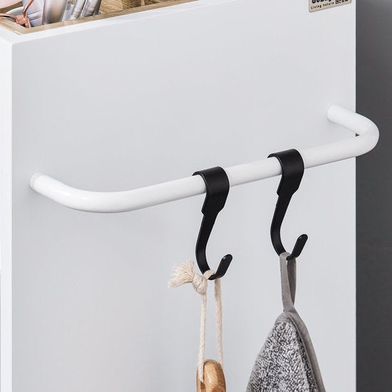 SoBuy BZR159-W Meuble de buanderie - Meuble de salle de bain blanc avec compartiments de rangement