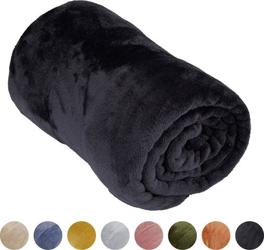 Arti Casa Couverture polaire 150 x 200 cm - Plaid - Super doux - Noir