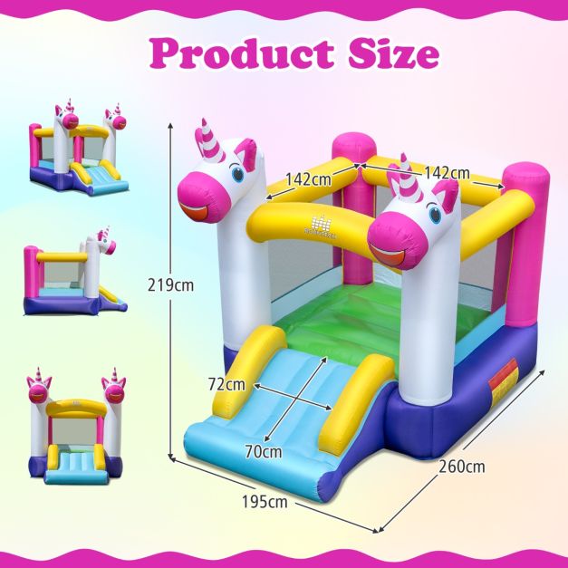 Château gonflable Coast Multicolore - Château gonflable 2-en-1 avec toboggan et partie sautante - 260 x 195 x 219 cm