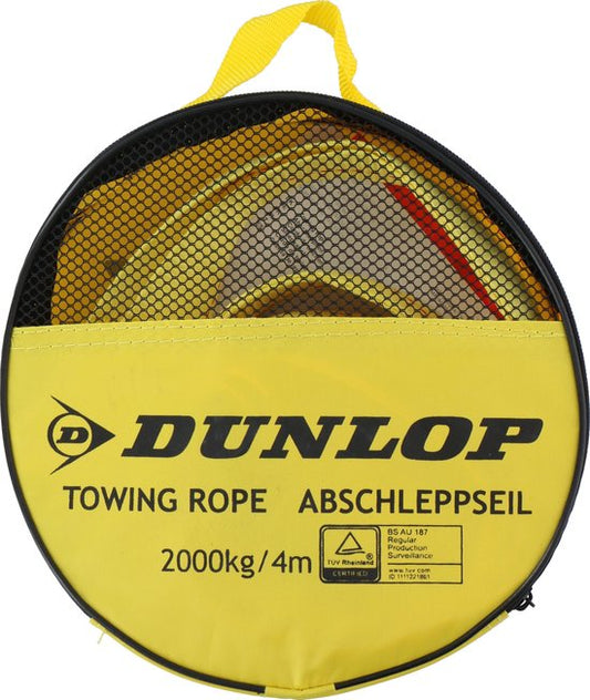 Câble de remorquage Dunlop - Max 2000 Kg - 4 mètres de long - Rouge