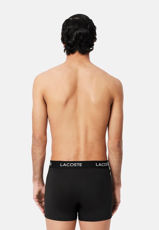 Boxers Lacoste pour homme, 3 pièces, en microfibre, basiques, noirs