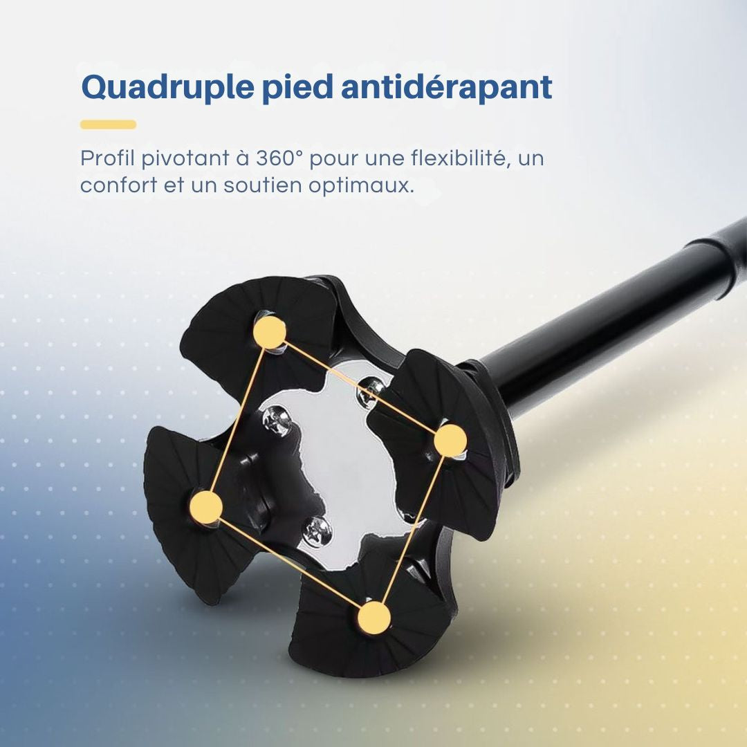 Canne de marche - SafeLife - avec lumière LED - pliable et ajustable - noir