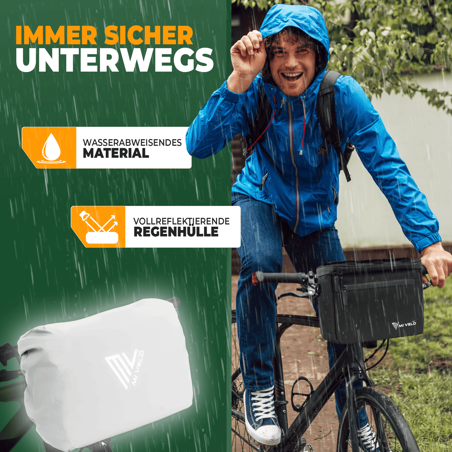 Mivelo Sacoche de guidon vélo KlickFIX avec poche téléphone "OSKAR
