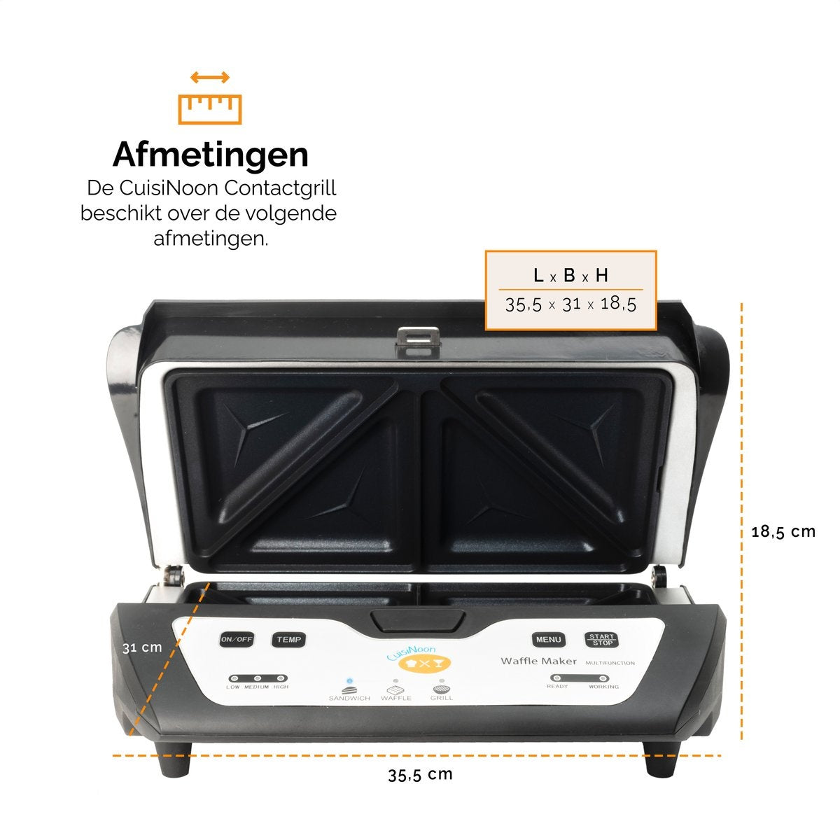 Appareil multifonction CuisiNoon, gaufrier, croque monsieur, grill, Appareil à griller et à toaster